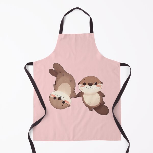Item preview, Cute couple of otters holding hands designed and sold by QuickSticker.