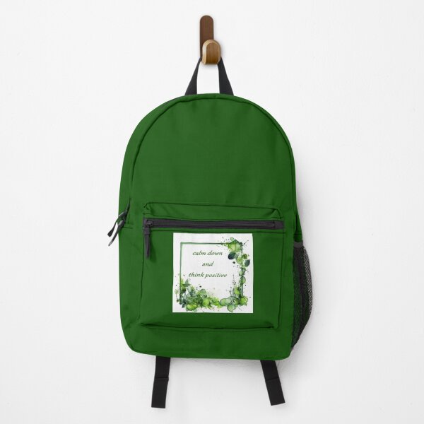 Item preview, Calm down and think positive, green artwork with text designed and sold by silent-violin.