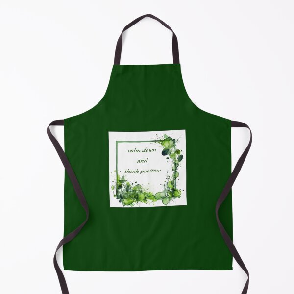 Item preview, Calm down and think positive, green artwork with text designed and sold by silent-violin.