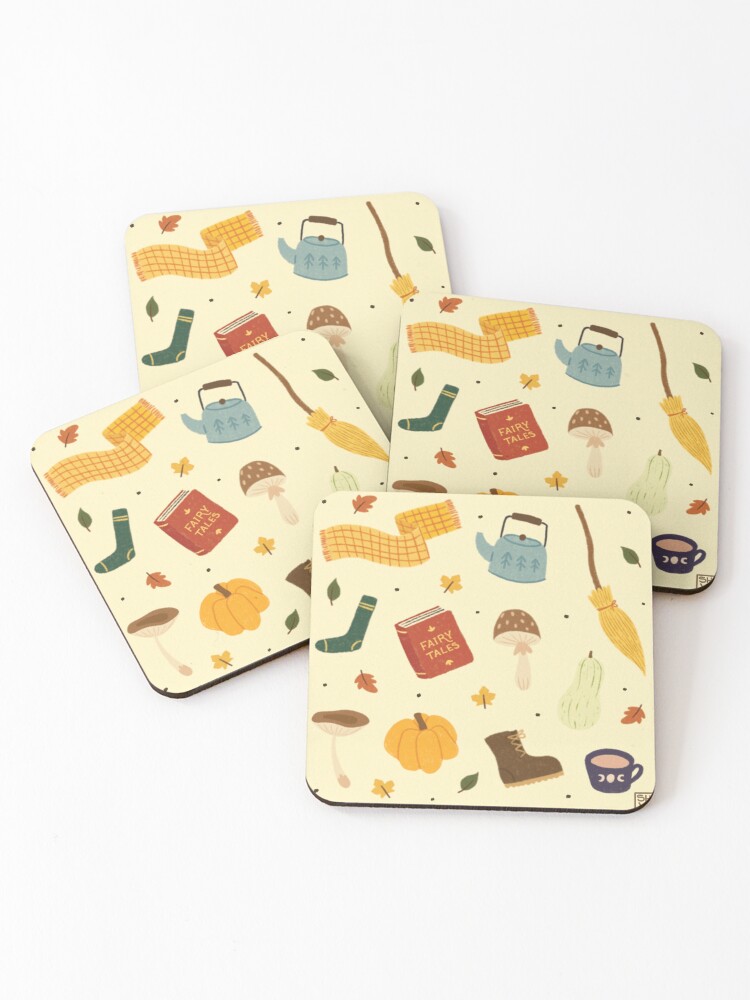 Thumbnail 1 of 5, Coasters (Set of 4), Cozy Fall designed and sold by Shivegraphics.