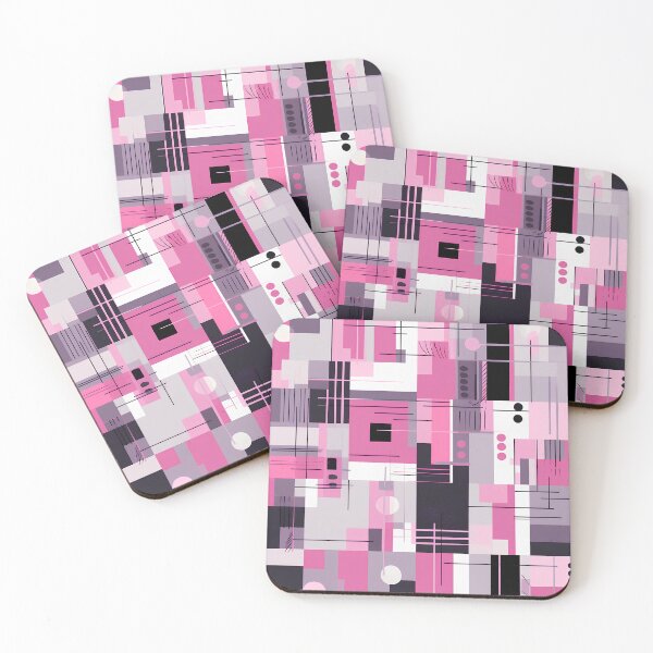 Item preview,  A pink geometric design with several squares and rectangles, designed and sold by TinyTints.