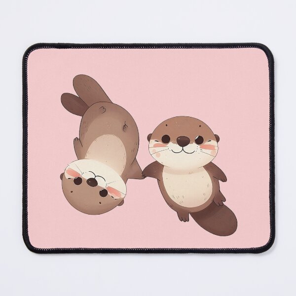 Item preview, Cute couple of otters holding hands designed and sold by QuickSticker.