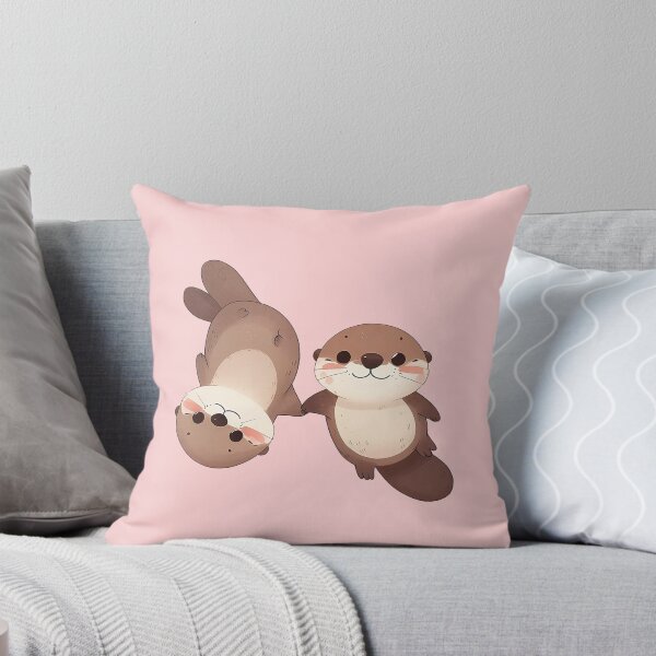 Item preview, Cute couple of otters holding hands designed and sold by QuickSticker.