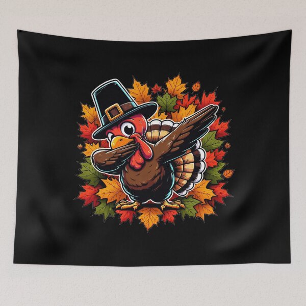 Item preview, Autumn Dabbing Pilgrim Turkey, Thanksgiving designed and sold by Hibiskusmond.