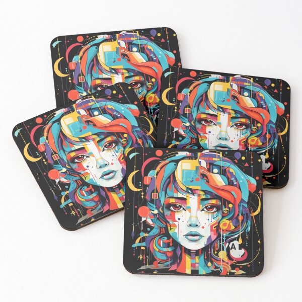 Item preview, graphic woman colorful portrait designed and sold by TraceDessiner.