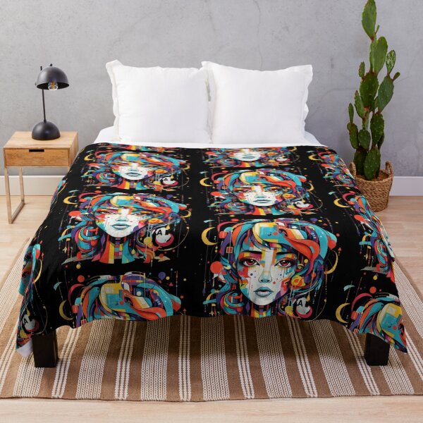 Item preview, graphic woman colorful portrait designed and sold by TraceDessiner.