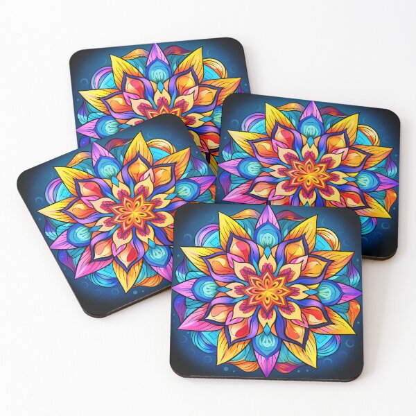 Item preview, Colorful drawing of a flower, in the style of cosmic symbolism designed and sold by TinyTints.