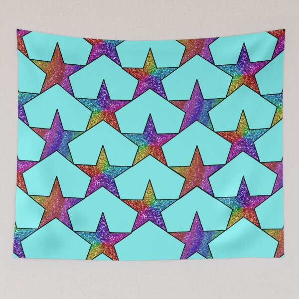 Item preview, Glitter Star Print Turquoise designed and sold by FunkyAdicom.
