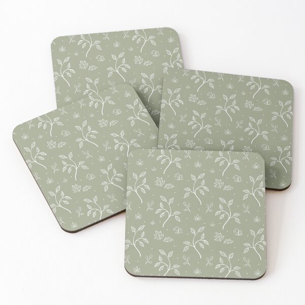 Item preview, Sweet Florals Relaxing Floral Pattern in Olive Green designed and sold by PaperRain.