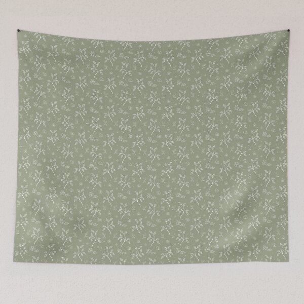Item preview, Sweet Florals Relaxing Floral Pattern in Olive Green designed and sold by PaperRain.