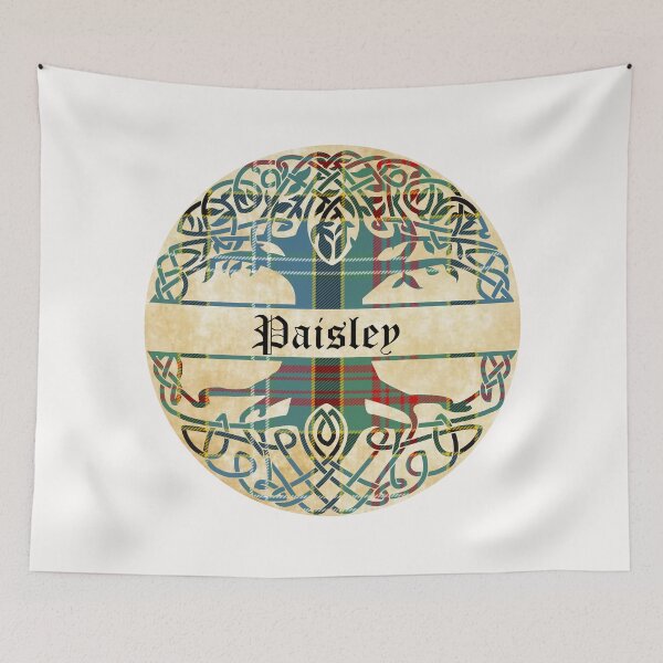 Item preview, Paisley Tree of Life Clan Scottish Surname tartan designed and sold by BagTown Clans.