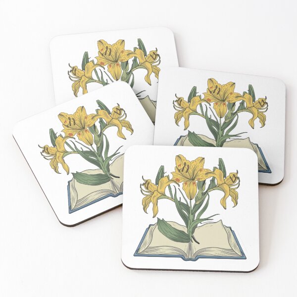 Item preview, Flowers Growing From Book | Yellow Asiatic lilies designed and sold by CircinusStore.