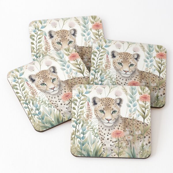 Item preview, Pretty Leopard Botanical Print designed and sold by poshprintlab.