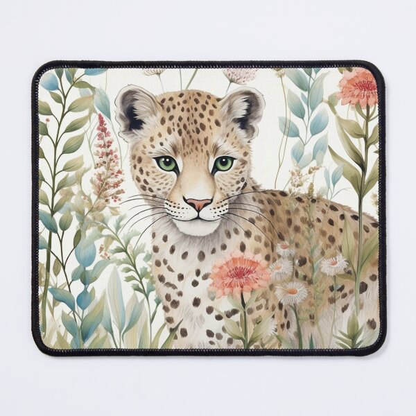 Item preview, Pretty Leopard Botanical Print designed and sold by poshprintlab.