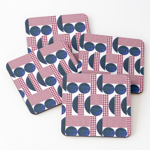 Item preview, pink and midnightblue dots on white background pattern designed and sold by ArtistSunny.