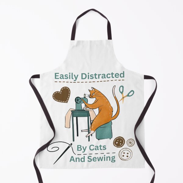 Item preview, Easily Distracted By Cats And Sewing - A Cat Sewing designed and sold by Wiss2Arts.