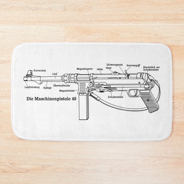 Item preview, MP40 German WW2 Submachine Gun Infographic in German designed and sold by MilitaryMart.