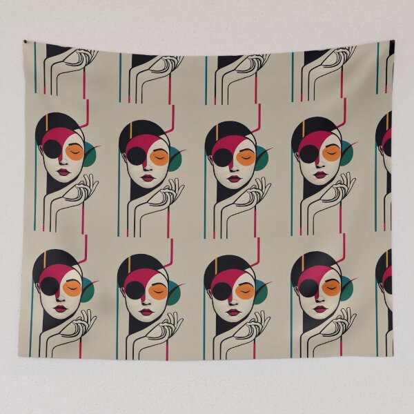 Item preview, Amazing Blip Bauhaus Colorful Street Art Vanishing Face designed and sold by FashionIam.