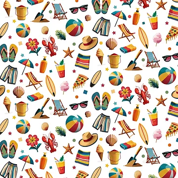 Artwork thumbnail, Retro Beach Pattern by ArtFactoryAI