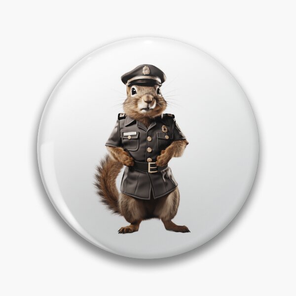 Item preview, Squirrel Police Officer: Adorable Animal in Costume Ensuring Safety and Order designed and sold by pawmad.