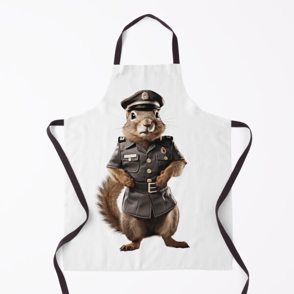 Item preview, Squirrel Police Officer: Adorable Animal in Costume Ensuring Safety and Order designed and sold by pawmad.