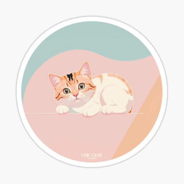Chaton Pastel - Chic Chat Créations Réf.004 Sticker