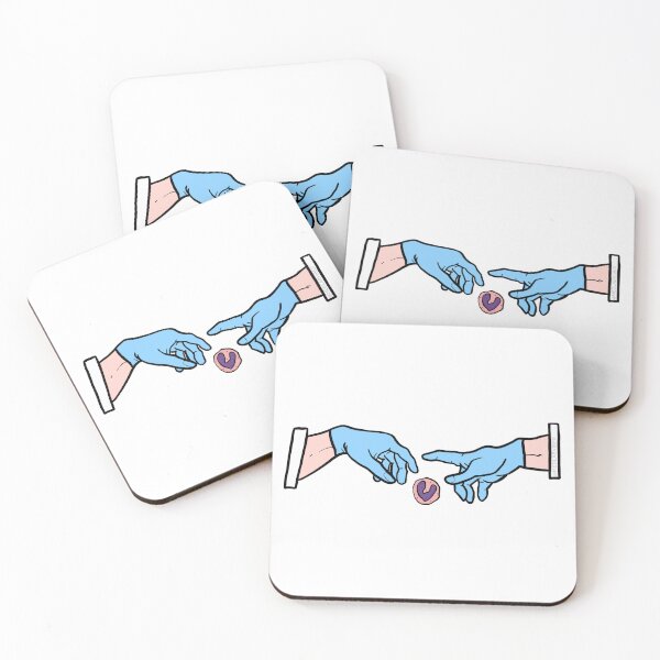 Item preview, Hematology Michelangelo: Creation of Adam (Blue Lab Gloves) designed and sold by MedLabVibes.