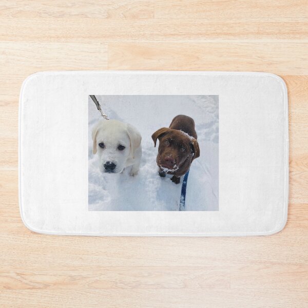 Item preview, Chocolate and Cream Lab Puppies In the Snow designed and sold by emscaroline.