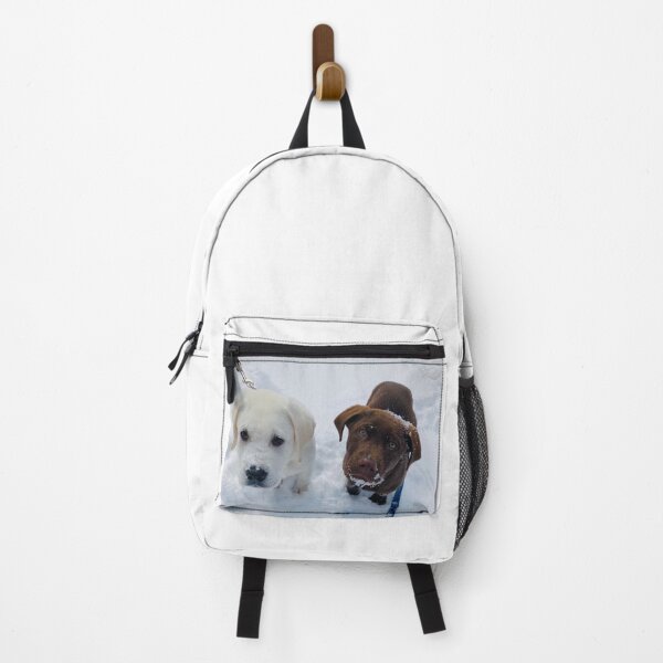 Item preview, Chocolate and Cream Lab Puppies In the Snow designed and sold by emscaroline.