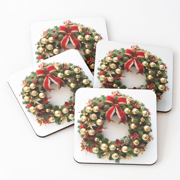 Item preview, Decorative Christmas holiday wreath print designed and sold by dcrc.