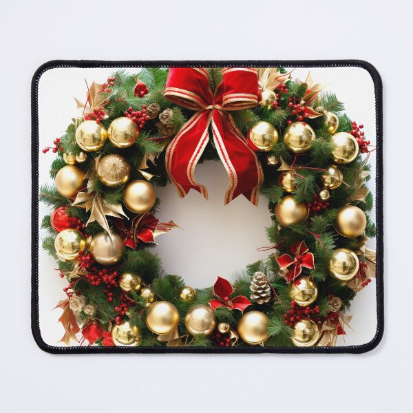 Item preview, Decorative Christmas holiday wreath print designed and sold by dcrc.