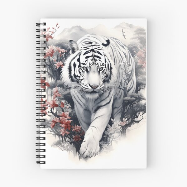 Item preview, stunning white tiger in japanese style print designed and sold by dcrc.