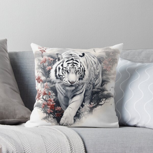 Item preview, impresionante tigre blanco con estampado de estilo japonés designed and sold by dcrc.