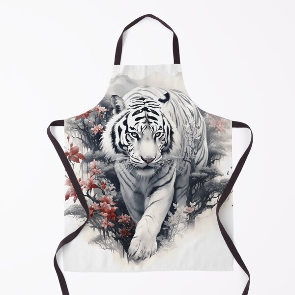 Item preview, stunning white tiger in japanese style print designed and sold by dcrc.