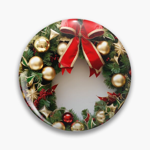 Item preview, Decorative Christmas holiday wreath print designed and sold by dcrc.