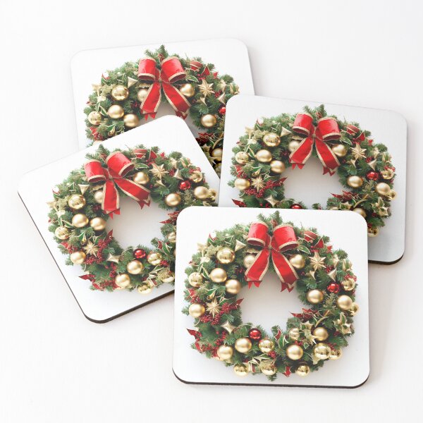 Item preview, Decorative Christmas holiday wreath print designed and sold by dcrc.