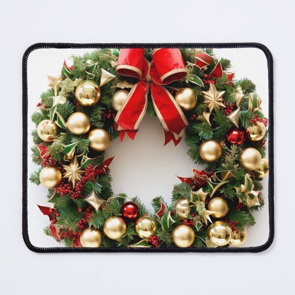 Item preview, Decorative Christmas holiday wreath print designed and sold by dcrc.