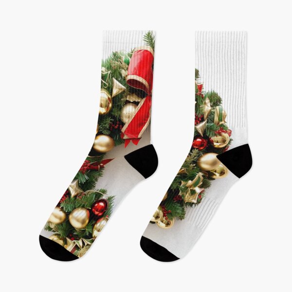 Item preview, Decorative Christmas holiday wreath print designed and sold by dcrc.