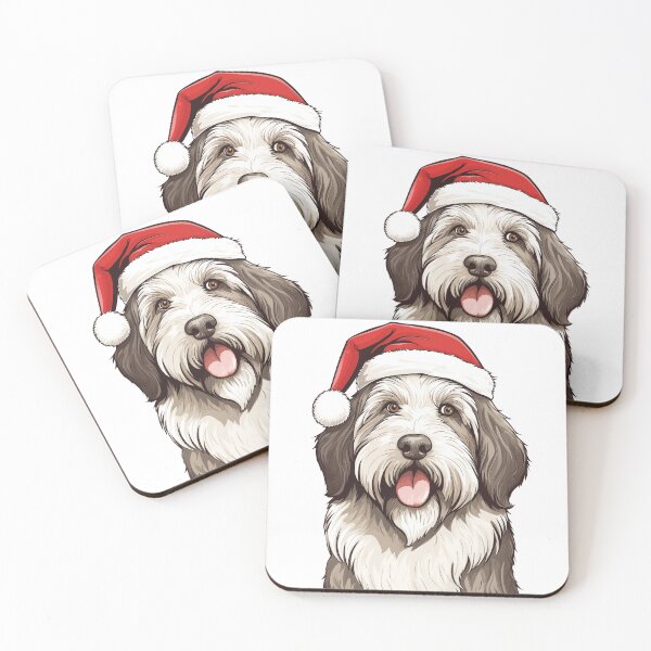 Item preview, A Festive Bearded Collie designed and sold by Nicholson Street Creative.