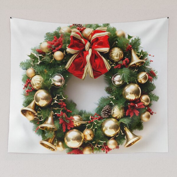 Item preview, decorative christmas holiday wreath print designed and sold by dcrc.