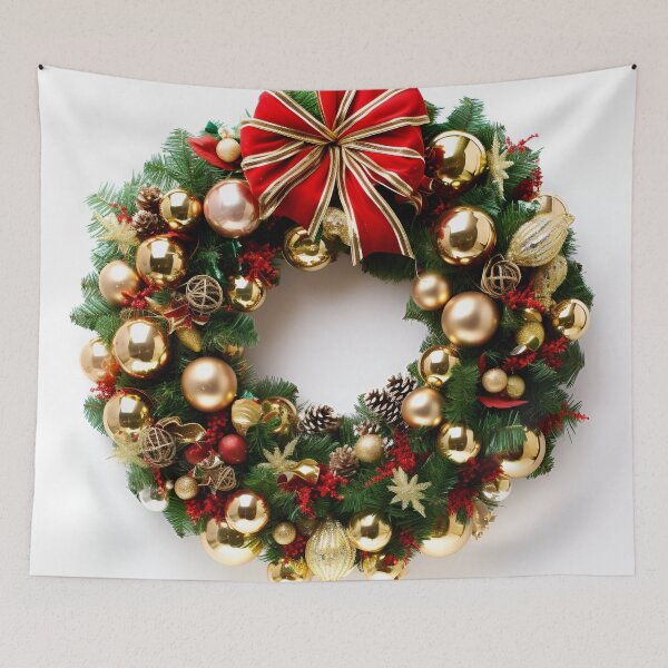 Item preview, decorative christmas holiday wreath print designed and sold by dcrc.