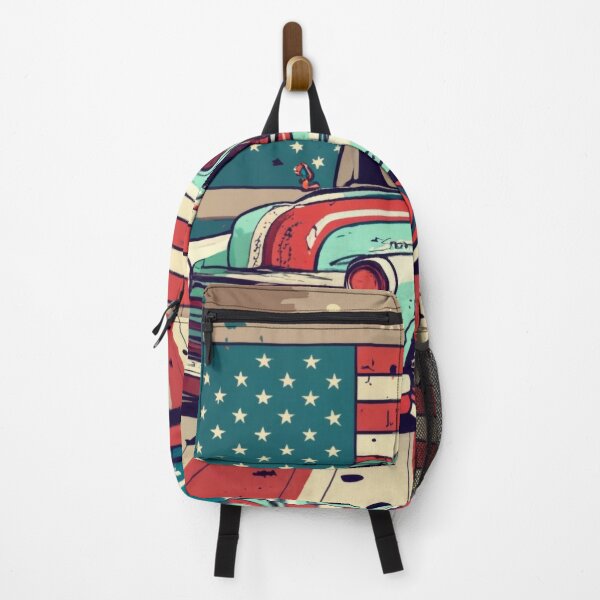 Item preview, Vintage American Cars with Flag designed and sold by Thompika.