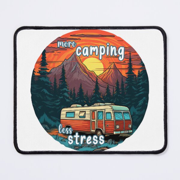 Item preview, More Camping Less Stress - Camping Hiking Sunset Mountains designed and sold by Bug & Brush.