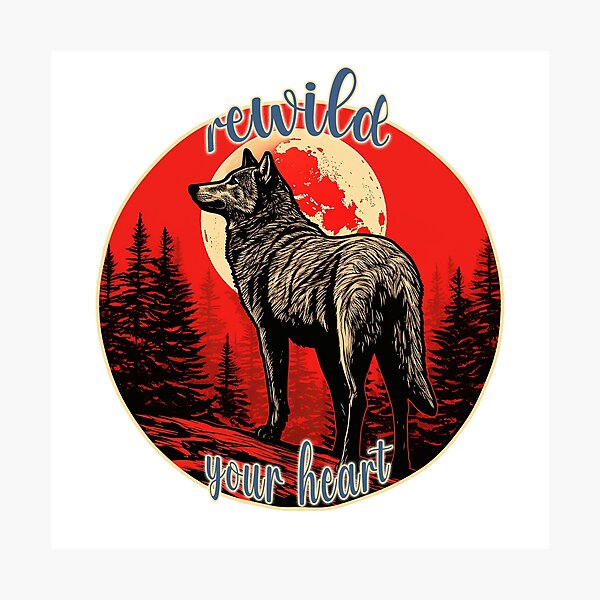 Item preview, Rewild Your Heart - Coyote Wolf Nature  designed and sold by Bug & Brush.