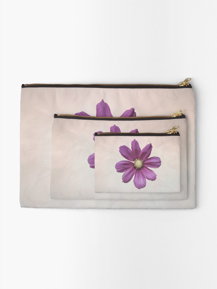 Alternate view of Purple Cosmos Flower Zipper Pouch