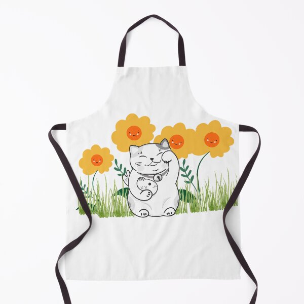 Item preview, Happy Lucky cat with happy flowers. designed and sold by spinningvisions.