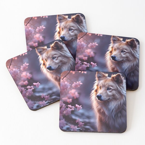 Item preview, Bioluminescent roses and mystical wolf designed and sold by AI-Only Creations.