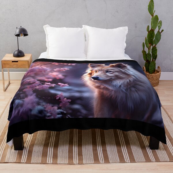 Item preview, Bioluminescent roses and mystical wolf designed and sold by AI-Only Creations.