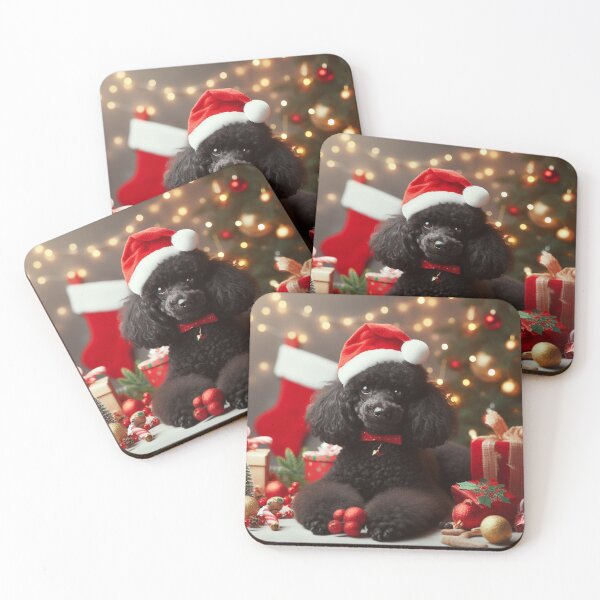 Item preview, Black Miniature Poodle Christmas,  designed and sold by fatbanana.