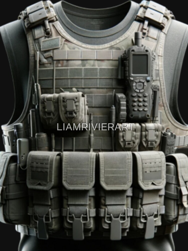 army Black and Gray Bulletproof Vest: New DESIGN